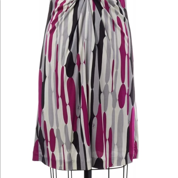 Trina Turk Silk Halter Abstract Print Sheath Dress - Picture 4 of 8